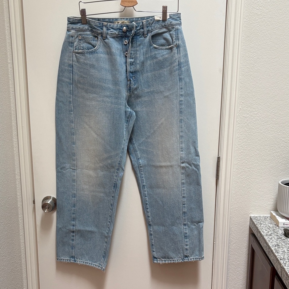 Madewell Curvy Pieced Barrel-leg jeans size 30